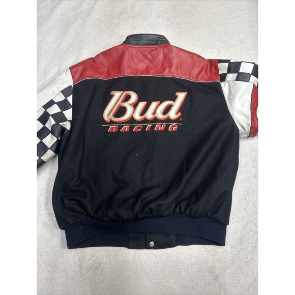 Vtg Dale Earnhardt Jr Bud Racing Reversible Leather Jacket Size XL Jeff Hamilton - Picture 10 of 13